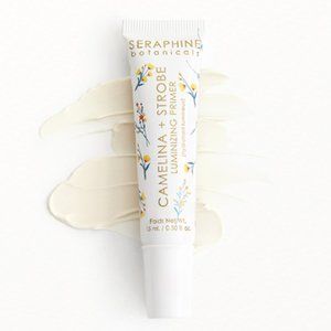 Seraphine Botanicals Camelina + Strobe Luminizing Primer in Peach Glow